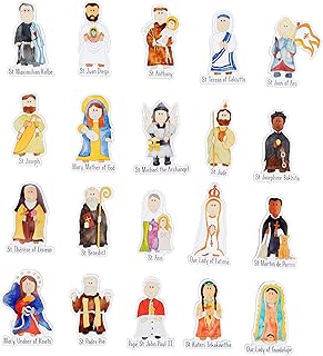 Junior Saints Magnets - Pack of 20 Catholic Saint Magnets for Kids - Fun & Inspirational Religious Gifts, Educational Catholic Toys, Fridge & Locker Décor