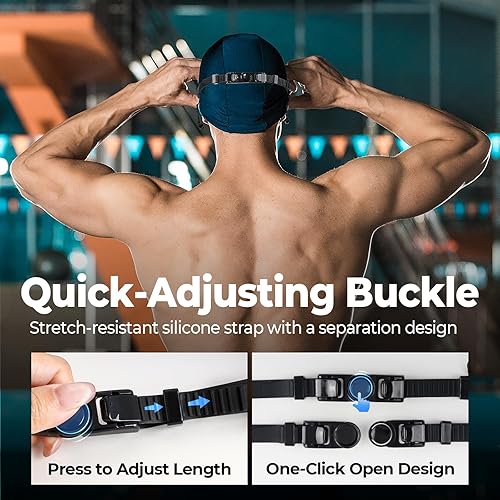 Vista 7 de Paquete de 2 gafas de natación para adultos, antivaho de visión amplia de 180, protección UV, para adultos, jóvenes, hombres y mujeres