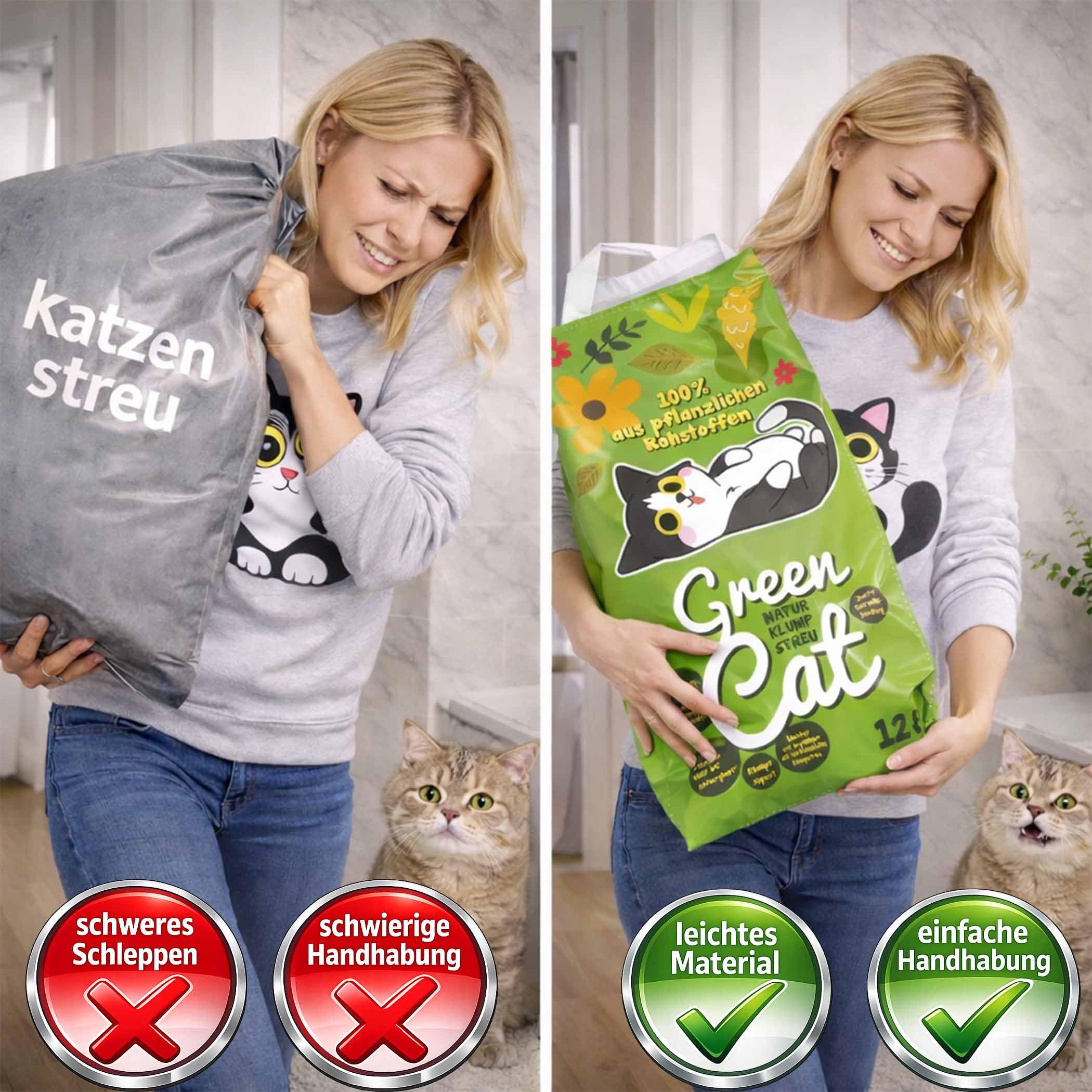 GreenCat Naturklumpstreu Katzenstreu 8X 12L (96L)