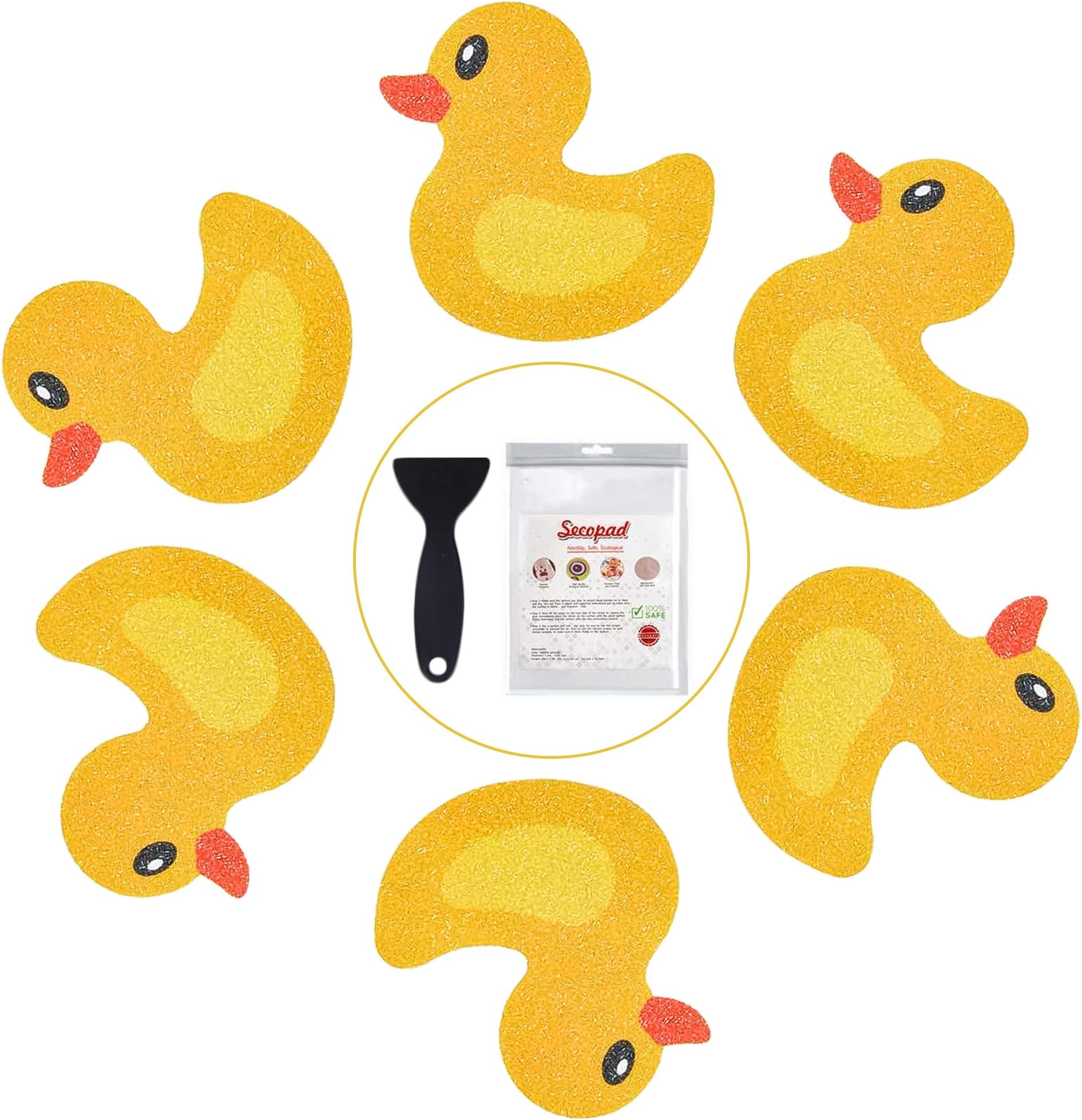 Original 20 PCS Non Slip Bathtub Stickers, Adhesive Kids Anti Slip Decal Treads for Shower and Bath Tub with Premium Scraper, Each About 4.5" x 3.5"