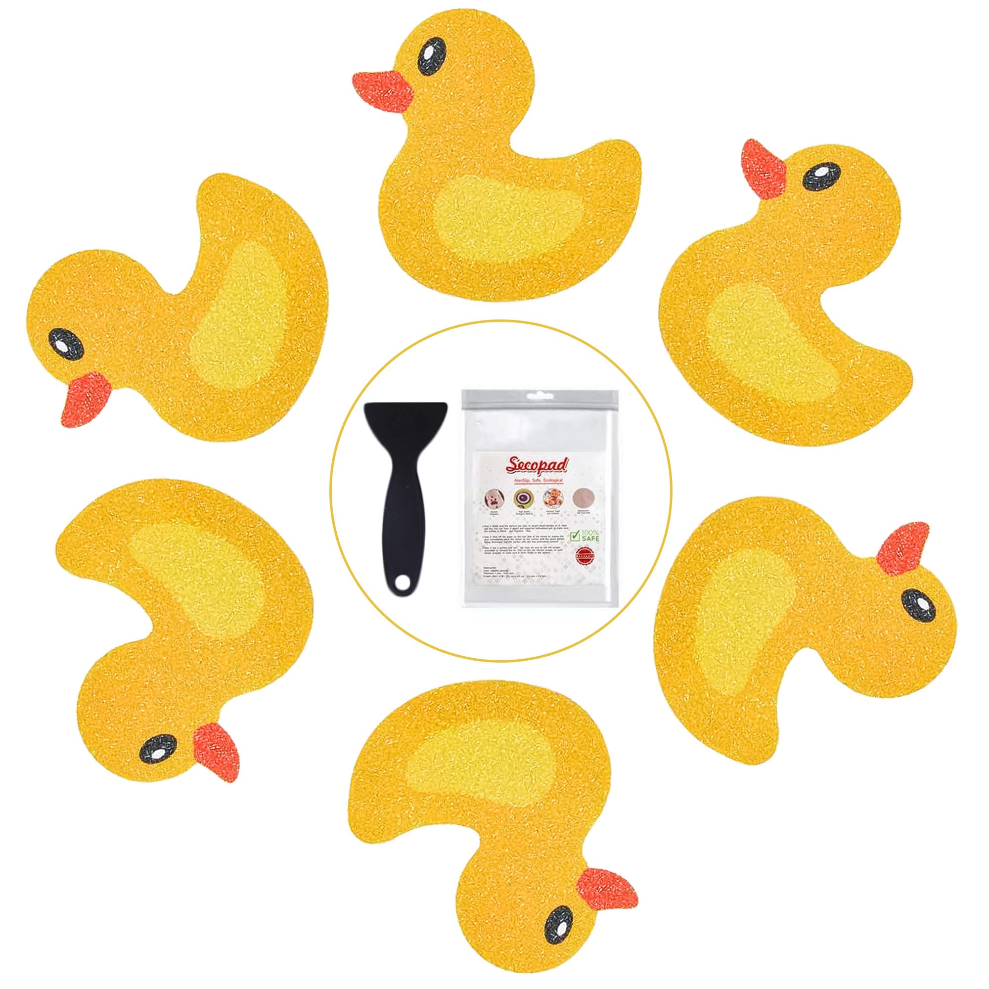 Original 20 PCS Non Slip Bathtub Stickers, Adhesive Kids Anti Slip Decal Treads for Shower and Bath Tub with Premium Scraper, Each About 4.5" x 3.5"