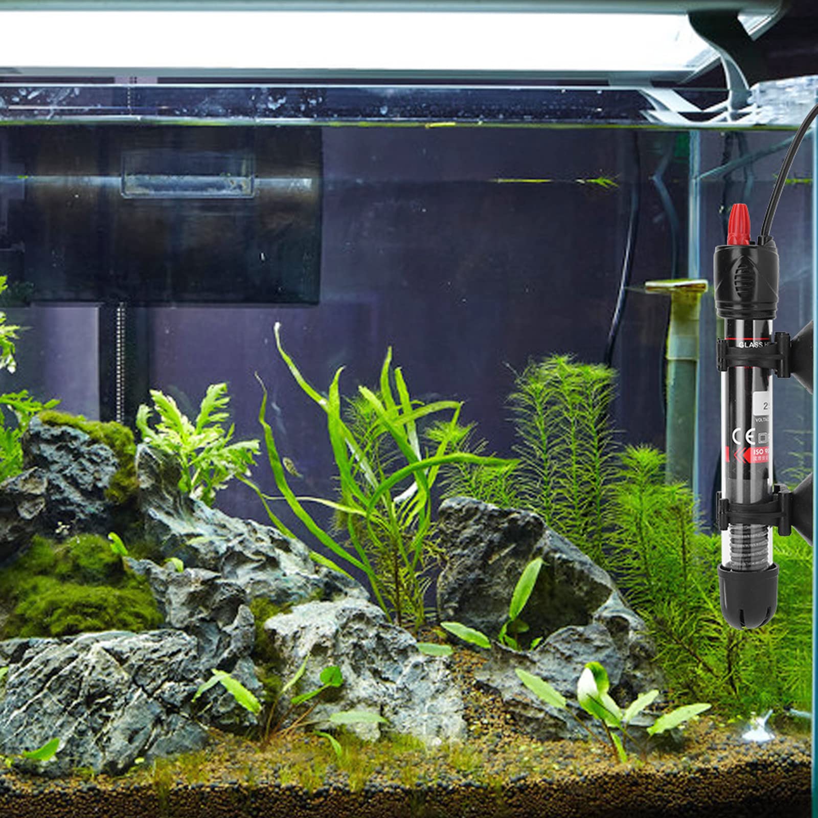 Riscaldatore Per Acquario 200W Con Termostato | Asta In Vetro, Temperatura Regolabile 20-34°C, Con Ventose