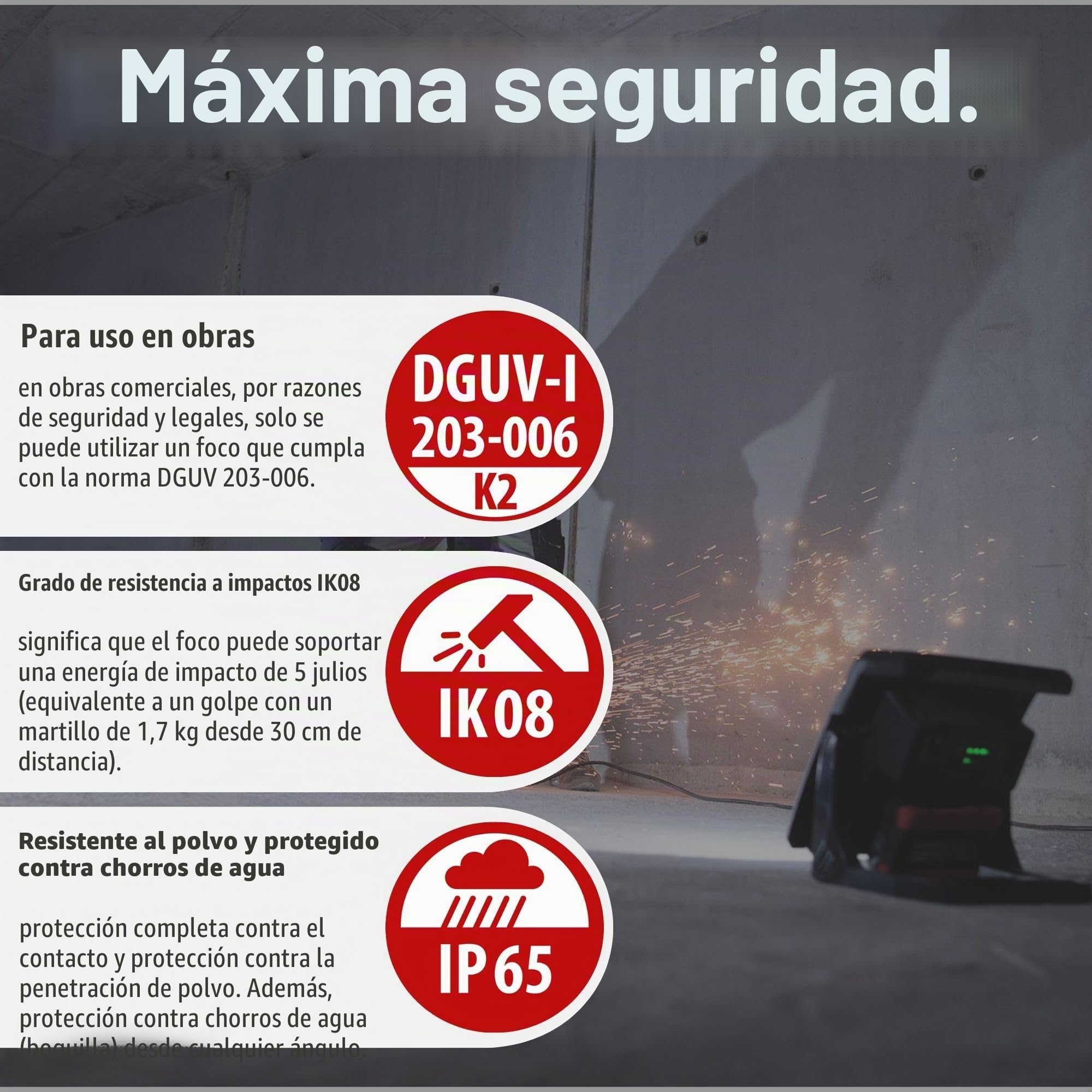 Brennenstuhl Professional Multi Battery foco LED a batería 4000 MA (40W, 4500lm, IP65, foco de obra compatible con baterías de 18V de 10 fabricantes diferentes, sin batería)