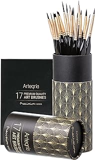 ARTEGRIA Detail Paint Brush Set, 17 Miniature Brushes with Fine Tips and...
