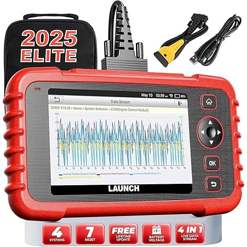 LAUNCH OBD2 Scanner CRP123X V2.0, 2025 Lifetime Free Update Diagnostic Scan Tool, Car Check Engine Code Reader with Oil/Brake/SAS/BMS/D.P.F/ABS Bleeding/Throttle Reset, FCA SGW, Auto VIN, Battery Test