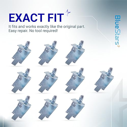 Miniatura 6 de BlueStars 920158 Clips para estante de congelador  Soporte de acero inoxidable para refrigeradores, soporte de estante de refrigerador de