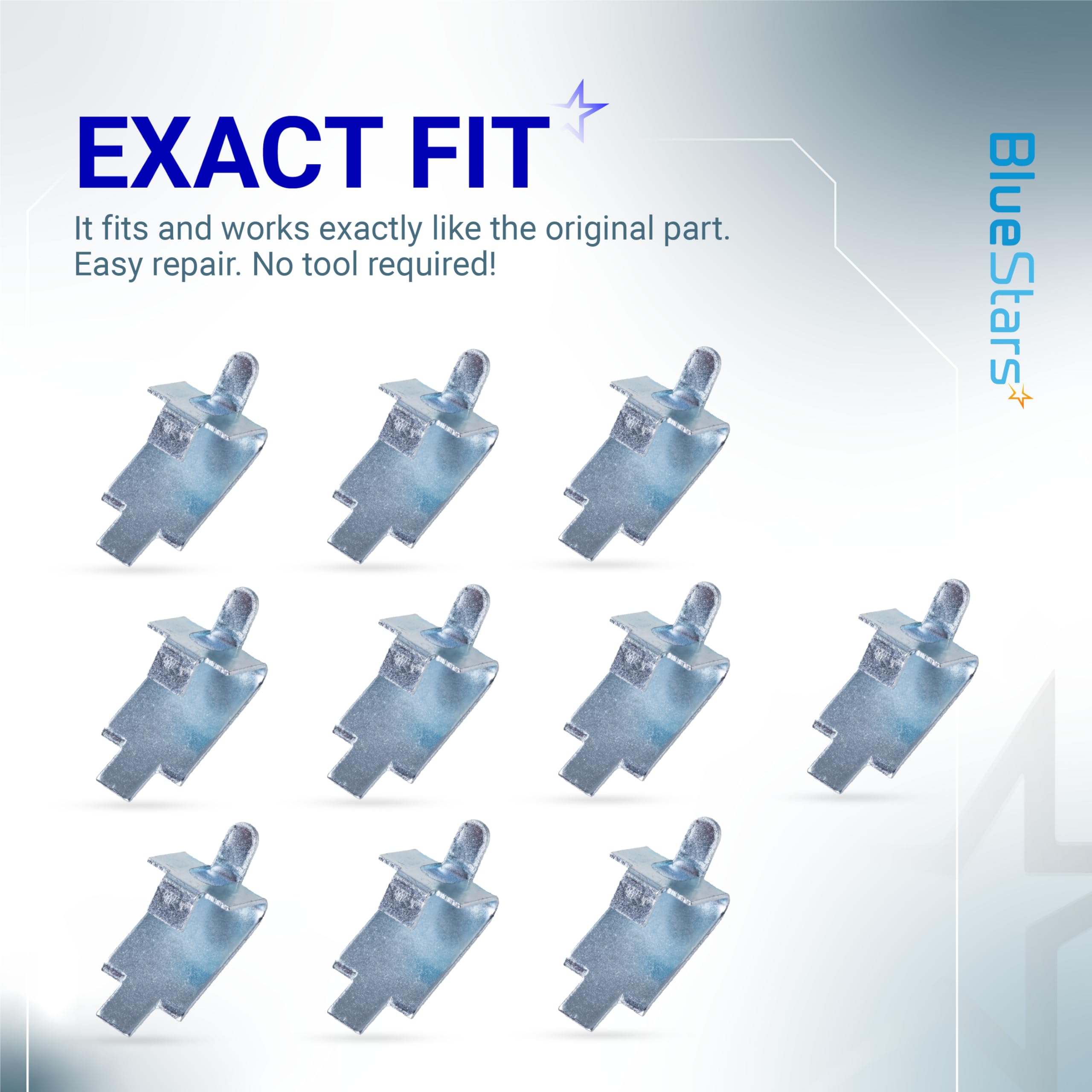 BlueStars Freezer Shelf Clips - Stainless Steel -6