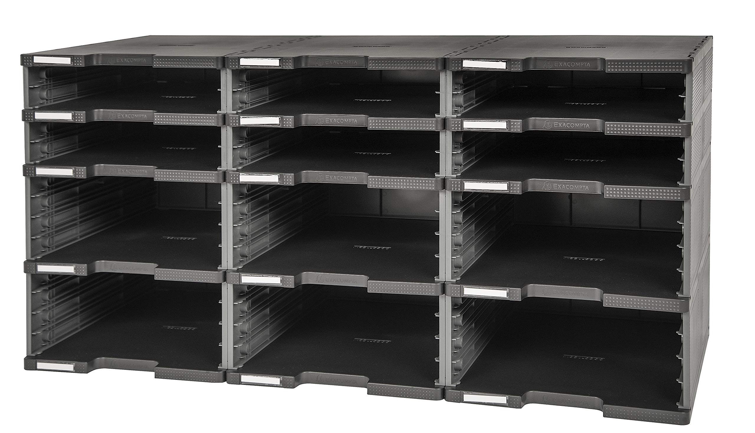 EXACOMPTA MODULODOC 12 CASSE VUOTE ECOBLACK Nero/Grigio topo