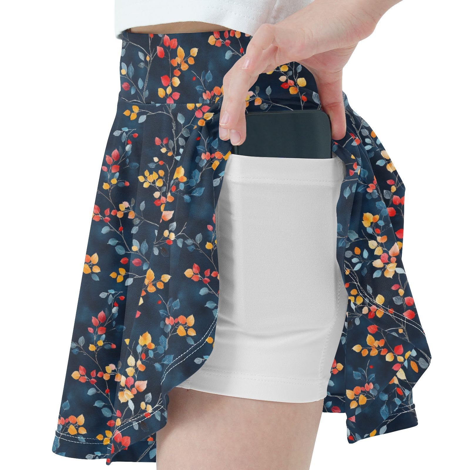 Vintage Flowy Girls Tennis Skirt with Built in Shorts Kids Pleated Skort Girl SkortWith Pockets