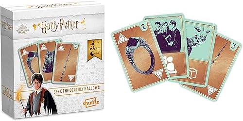 Miniatura 5 de Shuffle Harry Potter, tarjeta de búsqueda de las Reliquias de la Muerte, divertido juego de estrategia, para 2-4 jugadores, regalo para niños
