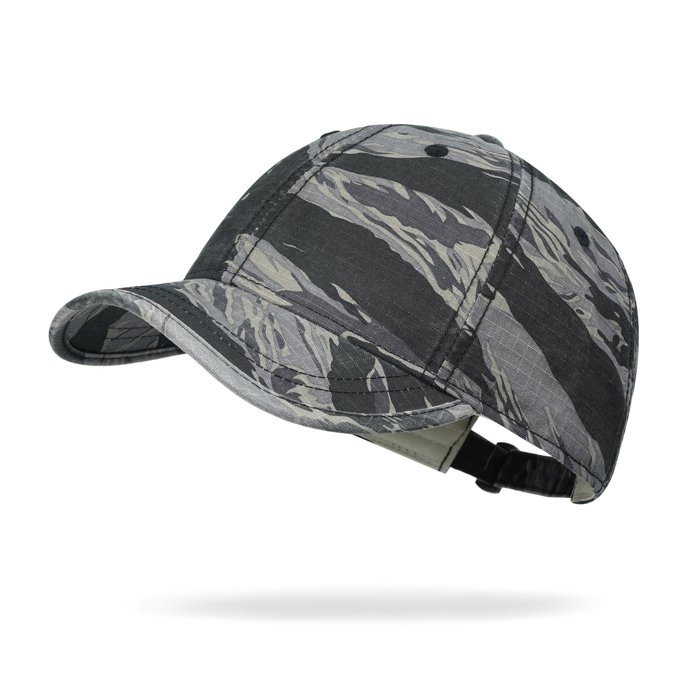 CLAPE Camouflage Short Brim Baseball Cap, Cotton Camo Outdoor Hat | Breathable cotton camo cap with a 2.04" short brim for clear views and comfortable outdoor wear.