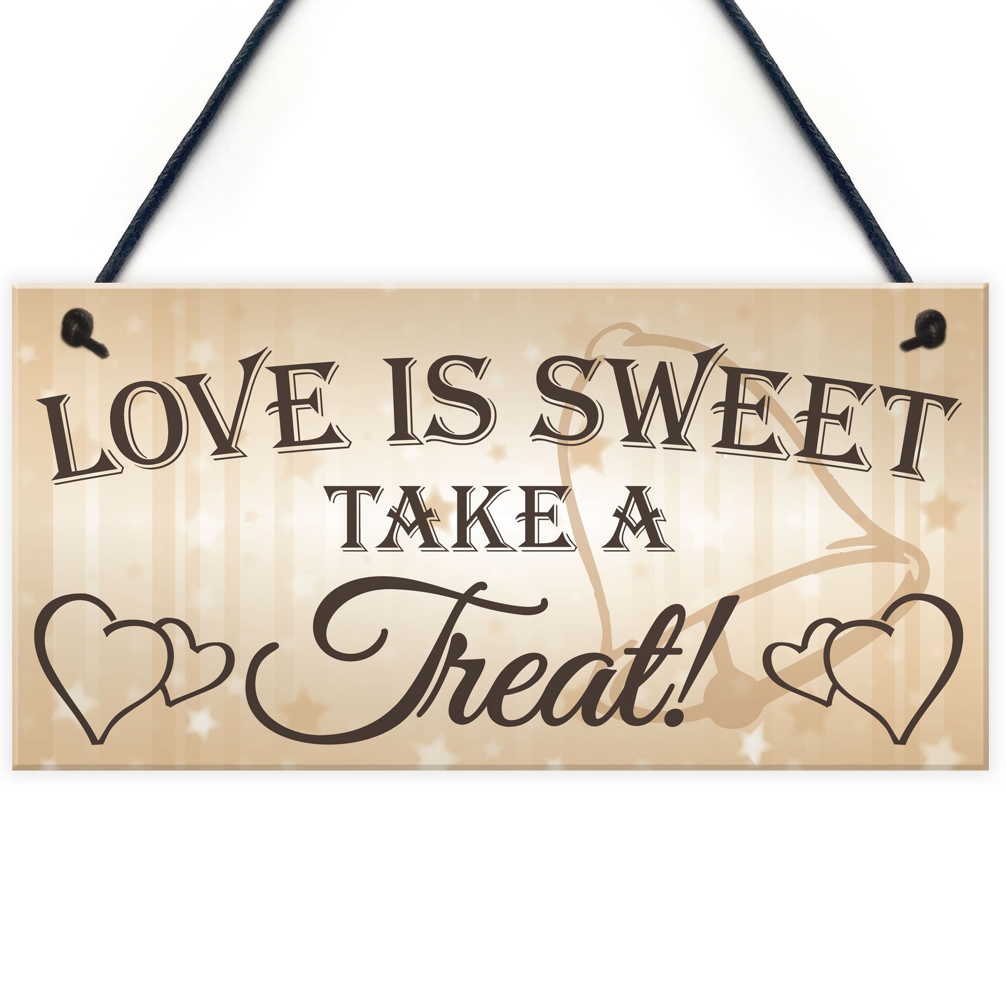 Red Ocean Love Is Sweet Take A Treat Hanging Wedding Cake Table Plaque Decoration Sign