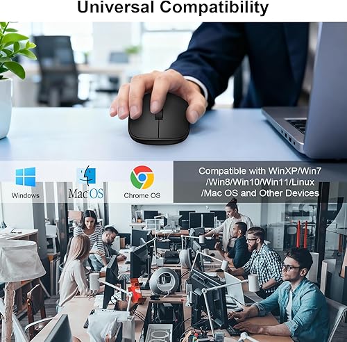 Miniatura 7 de Computadora portátil PC ratón inalámbrico, ratón inalámbrico para Dell, HP, 2.4 Ghz inalámbrico Ratones Mauser Inalambrico con receptor USB para