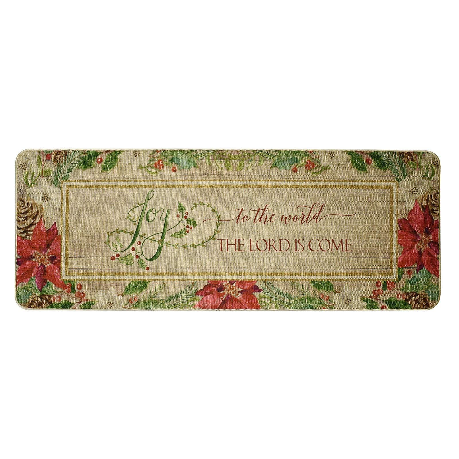 Christmas Welcome Doormat Front Door Mat, Rubber Back Non Slip Door Mat Entrance Rug Shoe Scraper 17.75" x 47", Low-Profile Printing Mat for Entry,