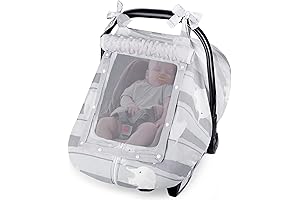 FIOBEE Baby Car Seat Cover, Breathable Mesh & Waterproof All-Season Carseat Canopy