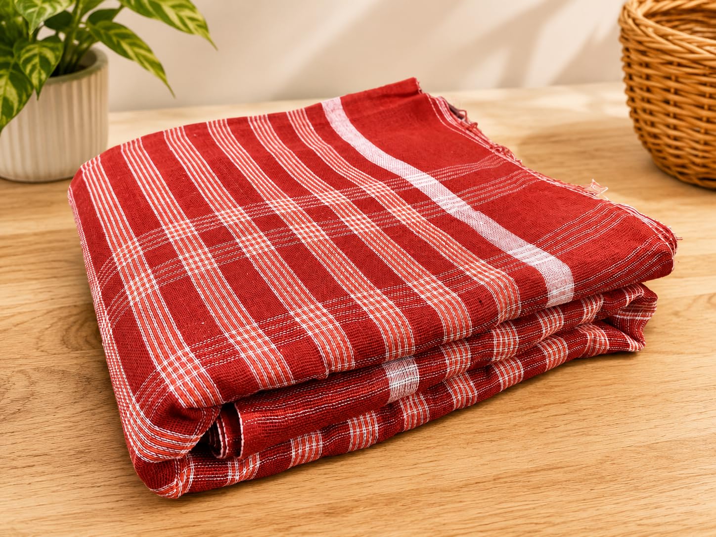 Bengali Traditional Soft Cotton Gamcha Bath Towel Skin Friendly, Long Lasting for Men and Women XXXL Large (Set of 1)-image-13