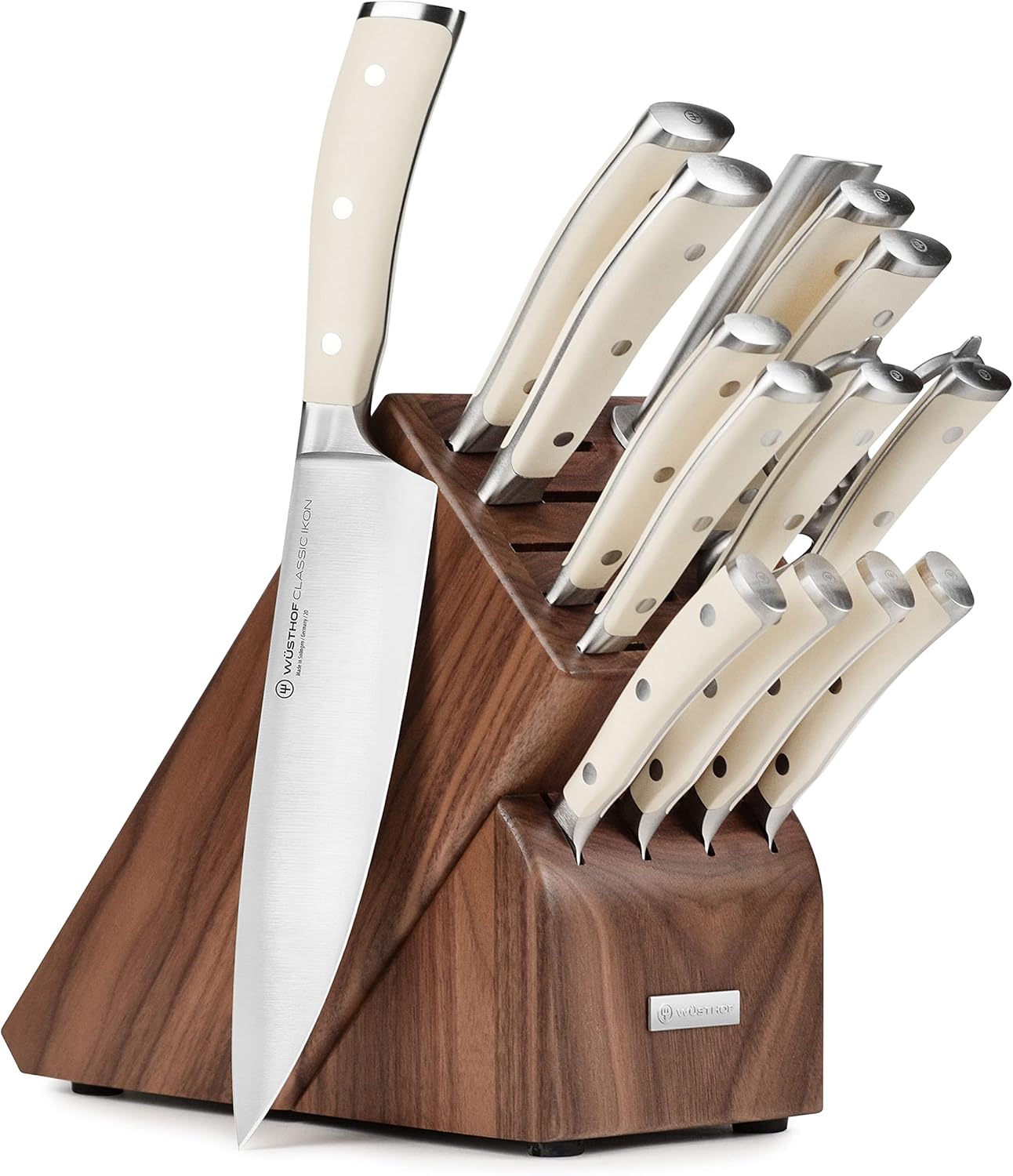 Wusthof Classic Ikon Creme 16 Piece Knife Set with Walnut Block