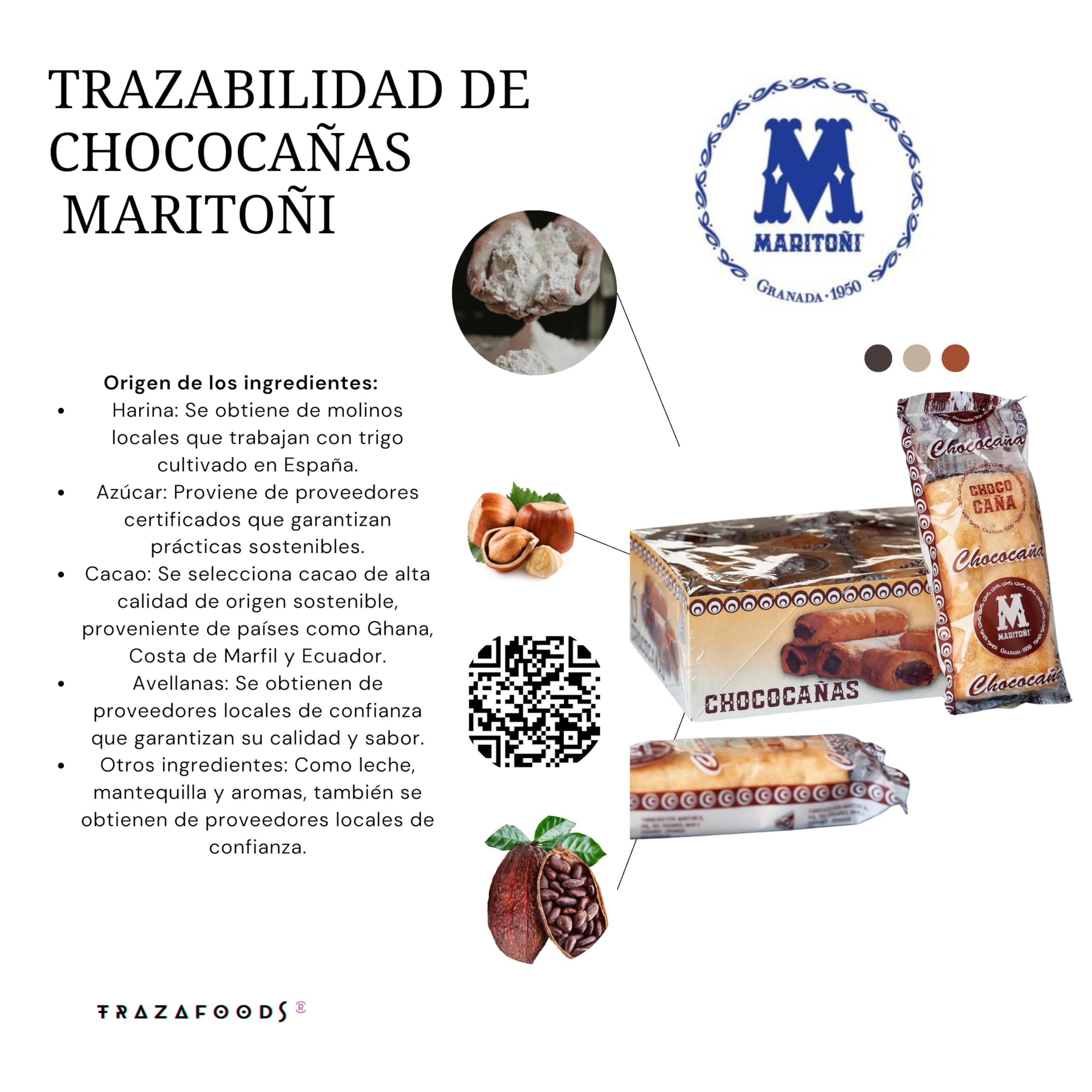 MARITOÑI Chococañas - Deliciosos Hojaldres Rellenos de Chocolate - Pack de 18 Unidades