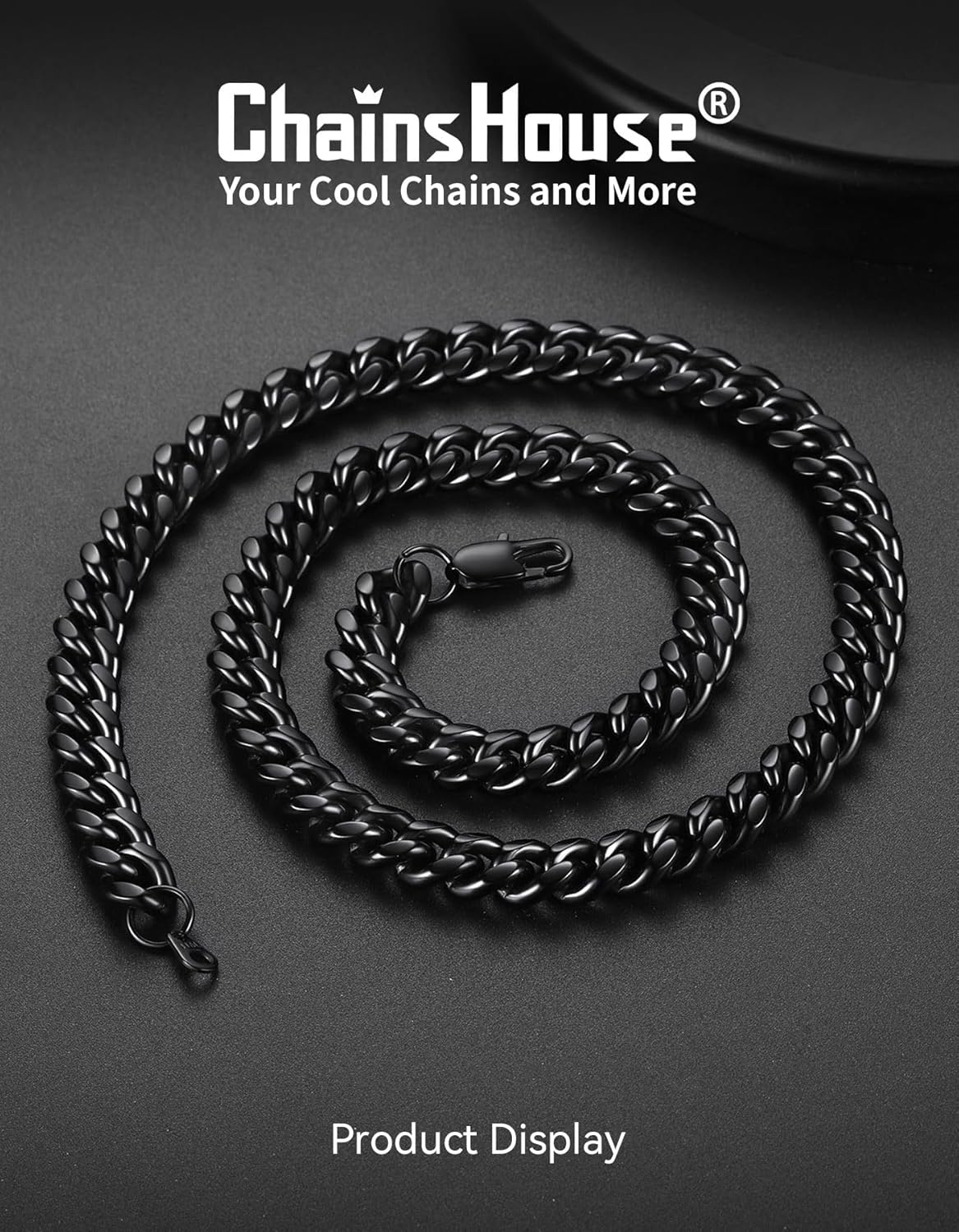 ChainsHouse Miami Cuban Link Chain Necklace for Men, 4.8mm/6mm/10mm/14mm Width, 14K Gold Plated/Stainless Steel/Black Mens Chunky Hip Hop Necklace Curb Chains, 14"-30" Length, Come Gift Box - Image 4