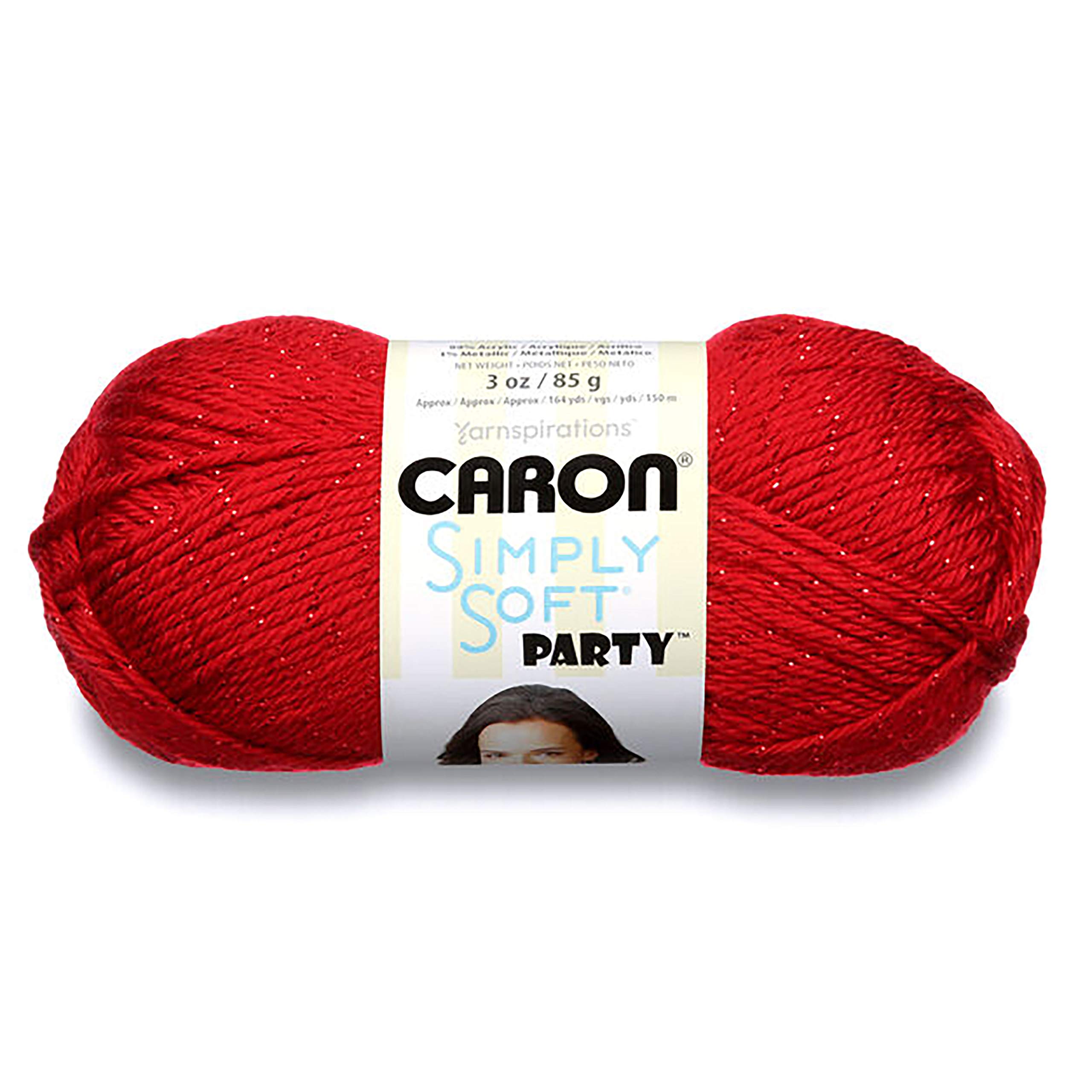 Simply Soft Party Yarn Red Sparkle