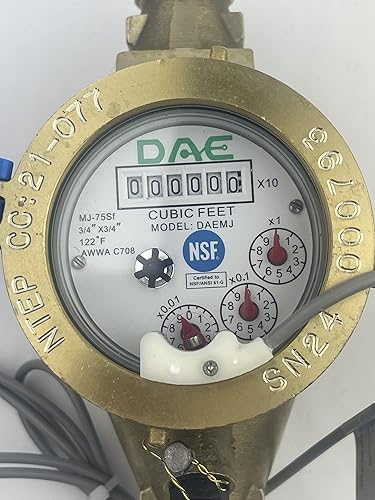 Miniatura 25 de DAE MJ-100 Medidor de agua potable sin plomo NSF61 de 1 pulgada, salida de pulso + acoplamientos, galones