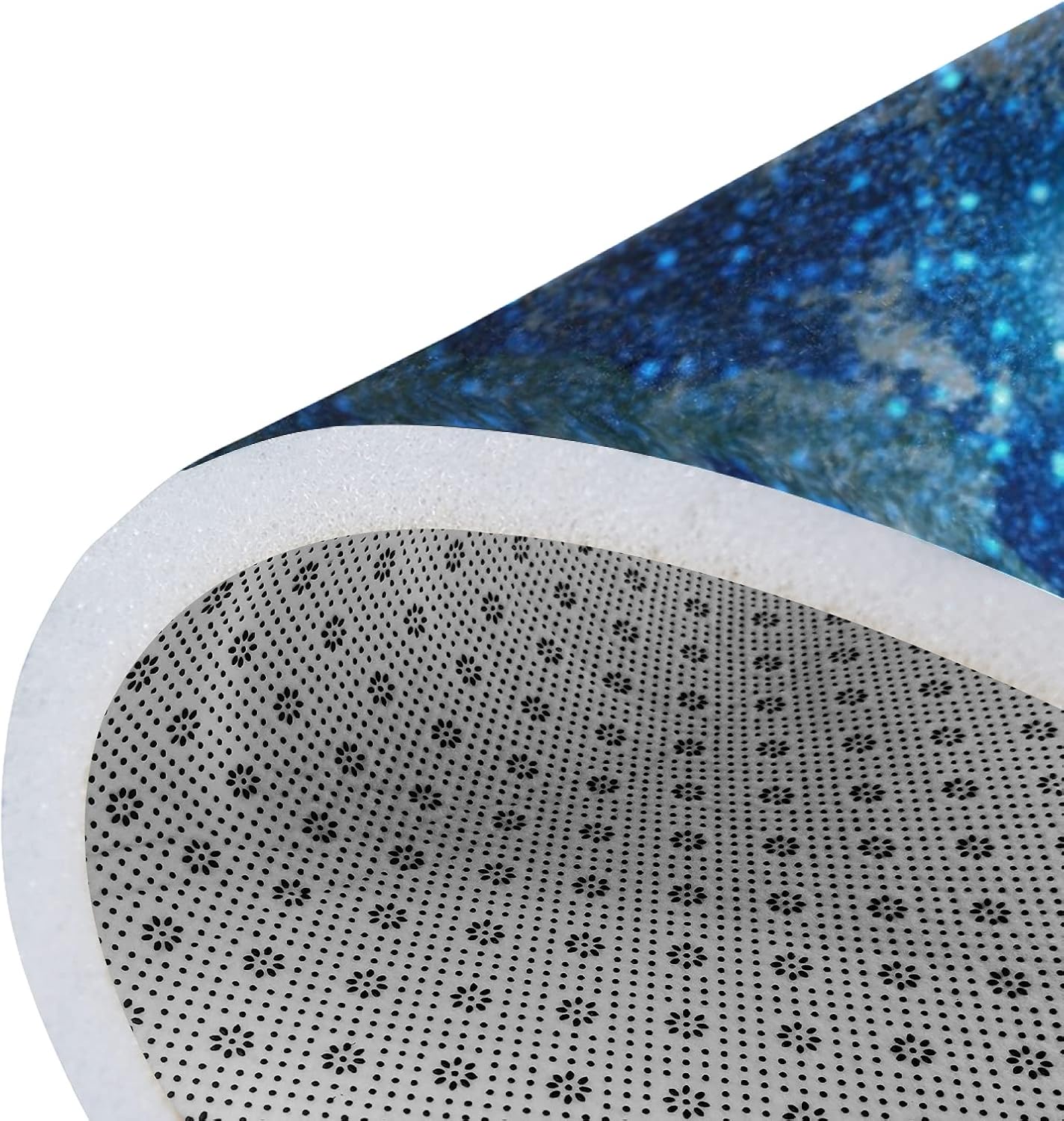 9CH Galaxy Moon Area Rug Mat - Planet Earth in Space Large Rugs Carpet for Home Decor Living Bedroom Dinning Room Indoor Non-Slip Area Rug Mat 7' X 5'