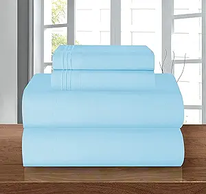 Elegant Comfort Luxury Soft 1500 Premier Egyptian 4-Piece Premium Hotel Quality Wrinkle Resistant Coziest Bedding Set, All Around Elastic Fitted Sheet, Deep Pocket up to 16inch, Cal King, Aqua
