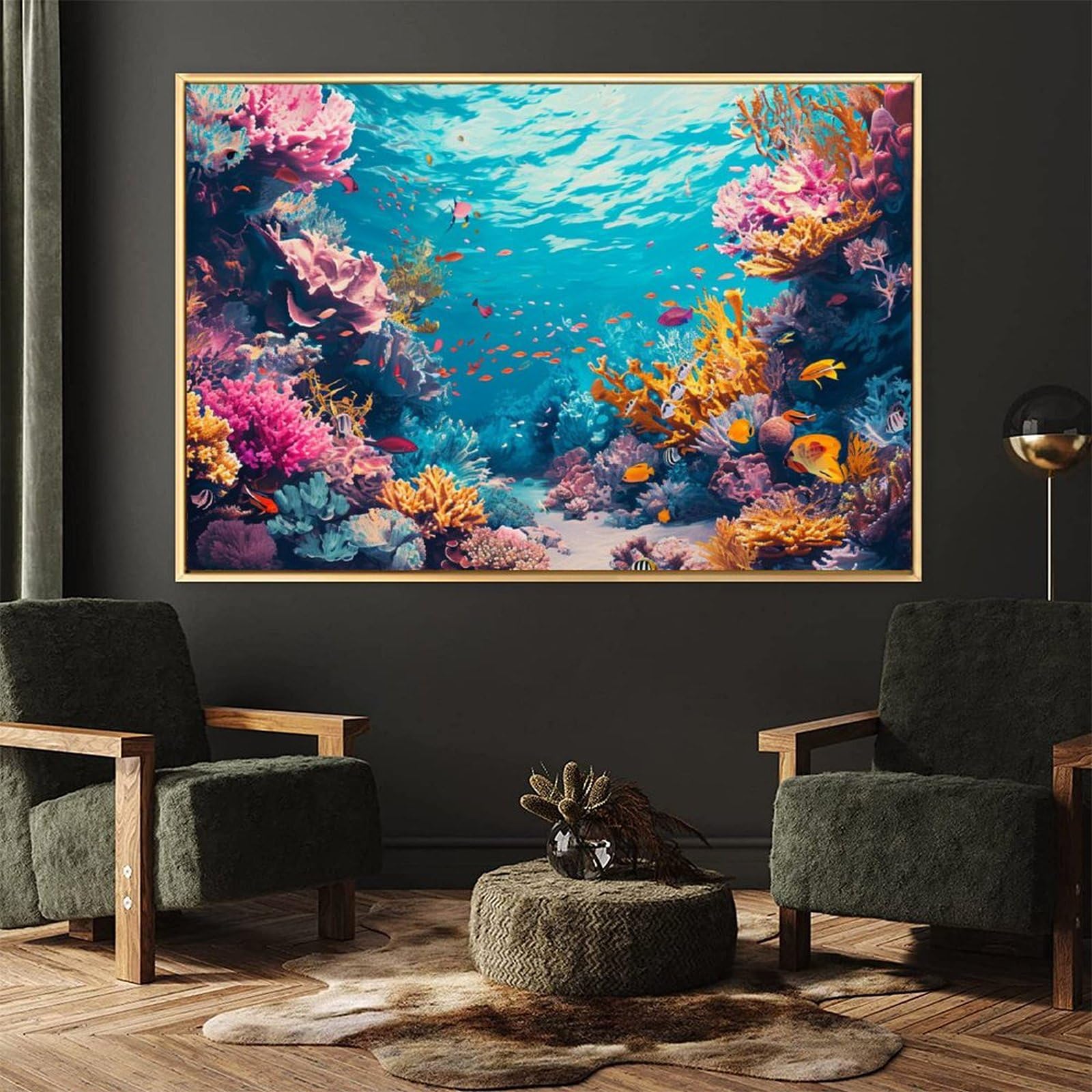 油彩画 魚の群れ 油彩画 魚の群れ