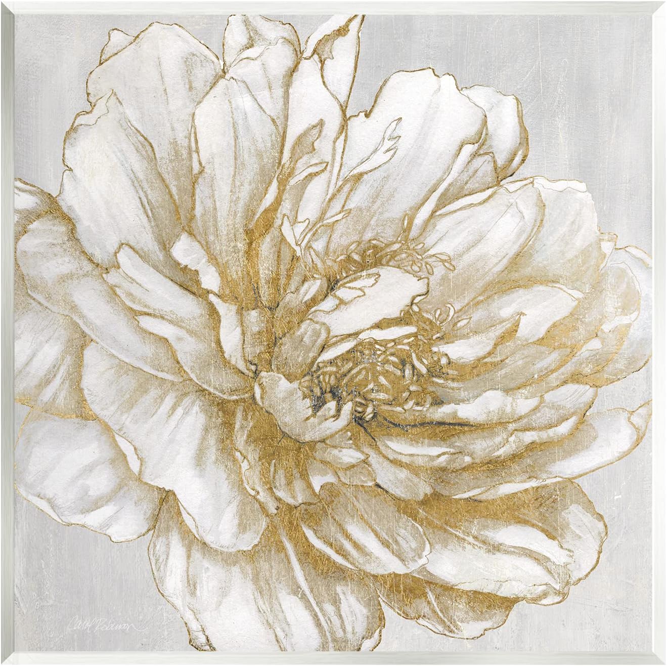 Stupell Industries Modern Glam White Flower Petals Wall Plaque Art, Design by Carol Robinson