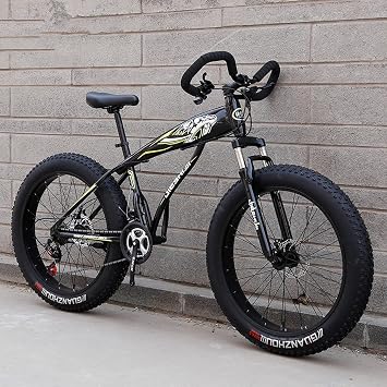 Fat Tire Bike Mens Mountain Bike 26 Inch 7/21/24/27/30 Speed Anti-Slip Sand Bike, Double Disc Brake, Suspension Fork, Snow Bike Beach Bike, Load 200kg