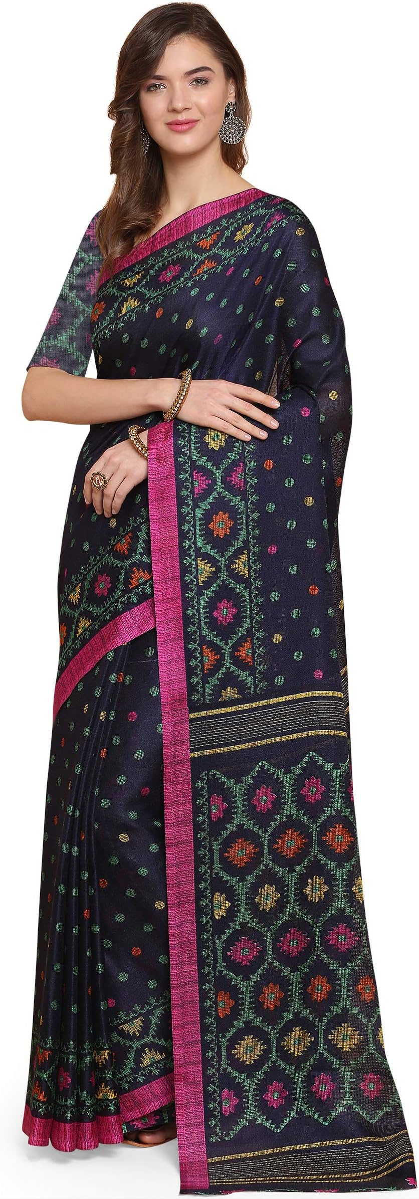 GoSriKiWomen's Jute Silk Saree