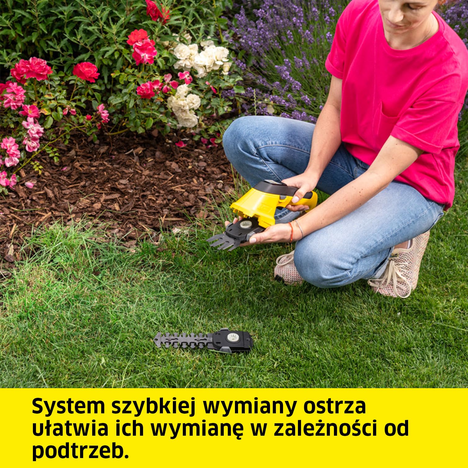 Kärcher Nożyce do trawy i krzewów GSH 2 Plus, ostrze do trawy 8 cm, ostrze do krzewów: 11 cm, czas pracy: ok. 50 min, około 400-500 m na naładowanie baterii, wyłącznik bezpieczeństwa, ładowarka