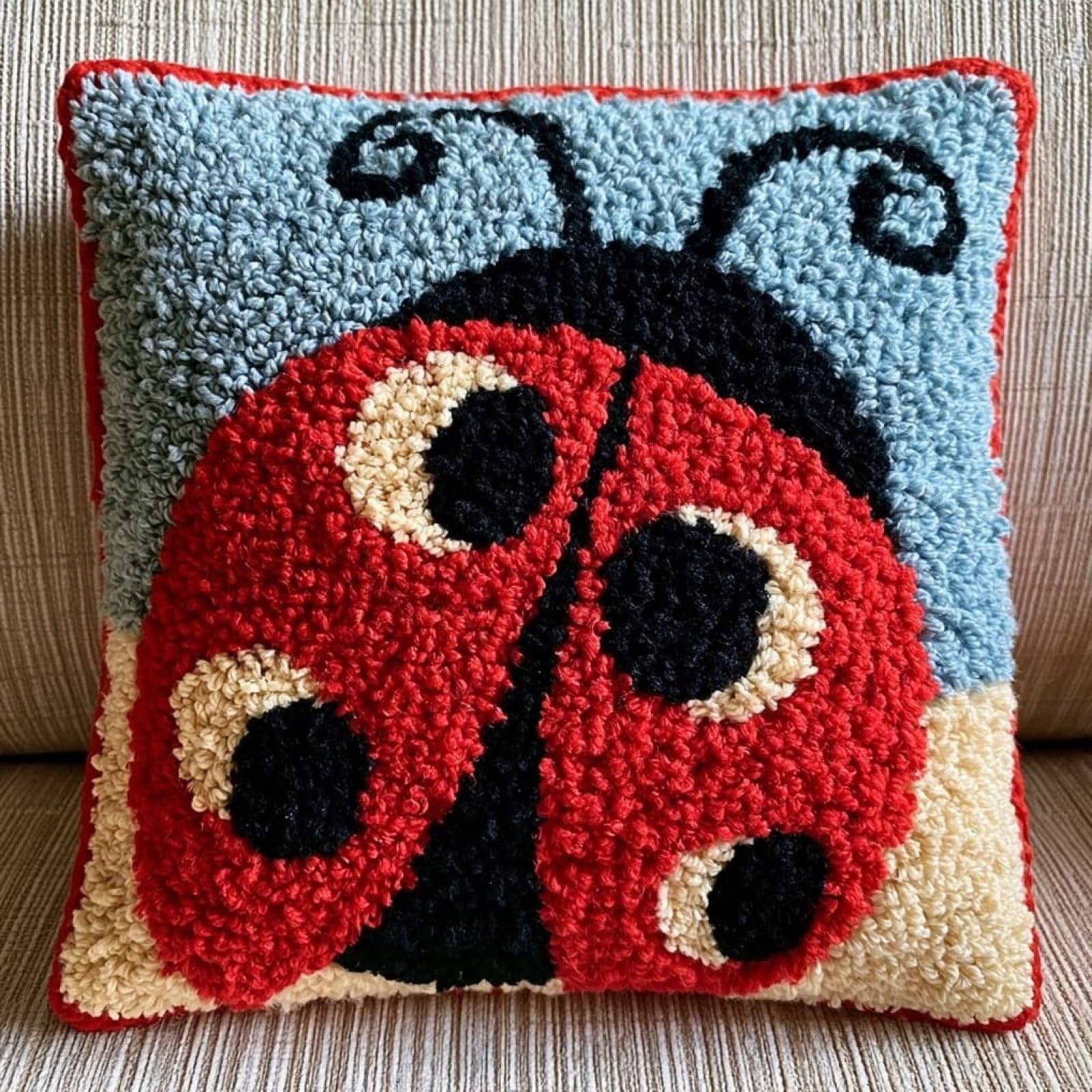 AxiangziK Latch Hook Cushion Kit for Beginners,Ladybug