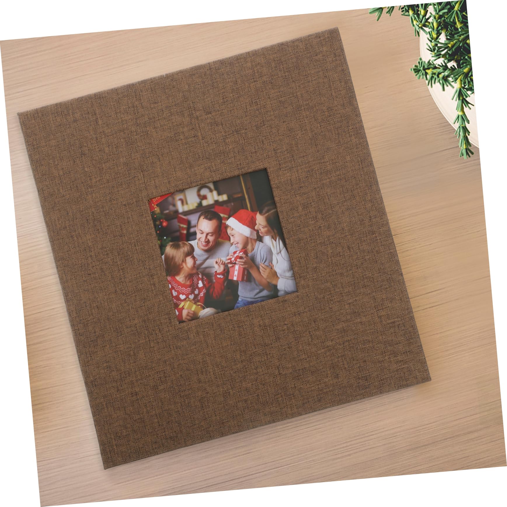 Album Fotografico Autoadesivo in Lino, 20 Fogli, Coffee | Uso Matrimonio e Compleanno, Riutilizzabile e Facile da Usare, Carta e Telaio Resistenti alla Deformazione