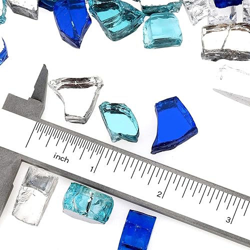 Miniatura 65 de Mr. Fireglass Vidrio de fuego de 10 libras, rocas de vidrio templado reflectante de 1/2 pulgada de alto brillo para chimenea, mesa de hoguera y Oro