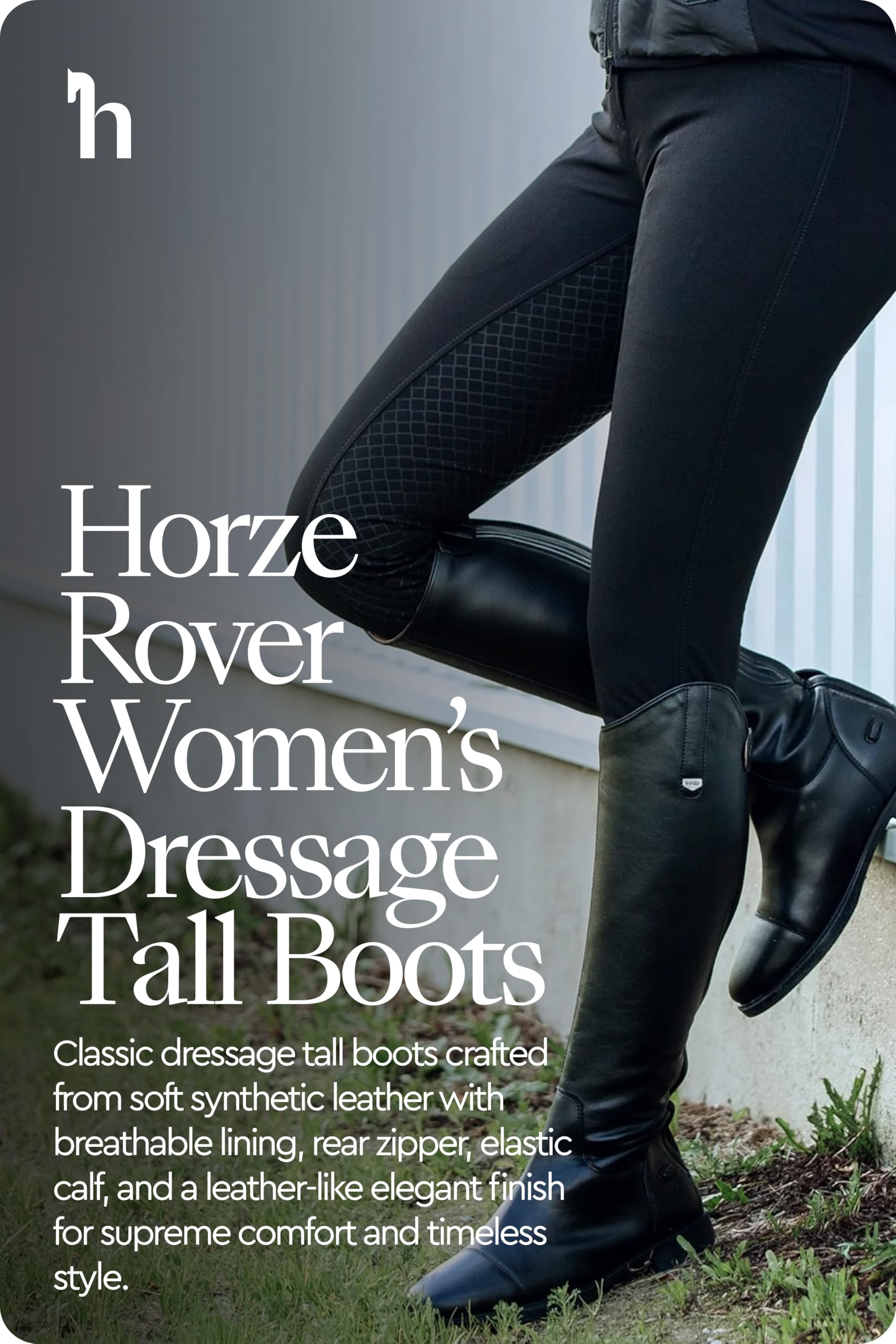 HORZE Botas de equitación Mountain Rider clásicas para equitación, transpirables, fáciles de limpiar, absorción de golpes, para exteriores, color marrón y negro