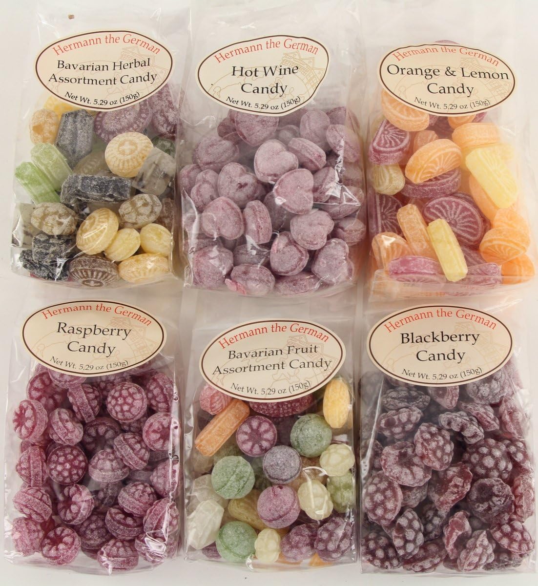 Amazon.com : Hermann The German Raspberry Hard Candy, Gluten Free, 6 ...