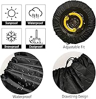 Vista 4 de Cubierta para neumático de remolque, camping, fuego y malvaviscos, cubierta de neumático para remolque, resistente a la intemperie, a prueba