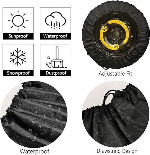 Miniatura 4 de Cubierta de neumático On Cloud Nine a prueba de polvo, resistente a la intemperie, ajuste universal para remolque, RV, SUV, camión, cámper, remolque