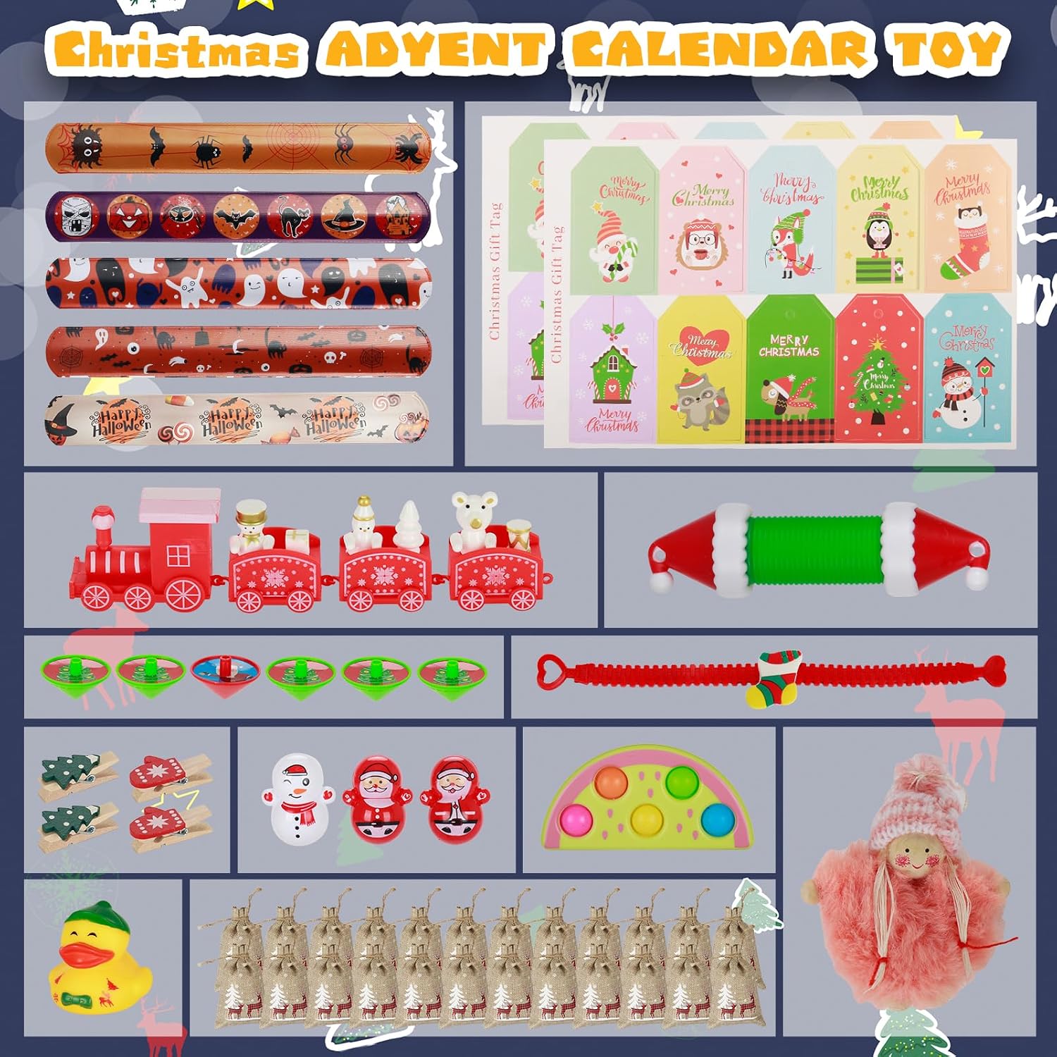 Calendario De Adviento De Navidad Con Pollitos – 24 Días De Sorpresas, Acrílico De 26x18 Cm, Decoración De Cuenta Atrás Para Niños Y Familias