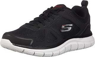 Skechers Men's Track Scloric Oxford, Black/red, 10 M US