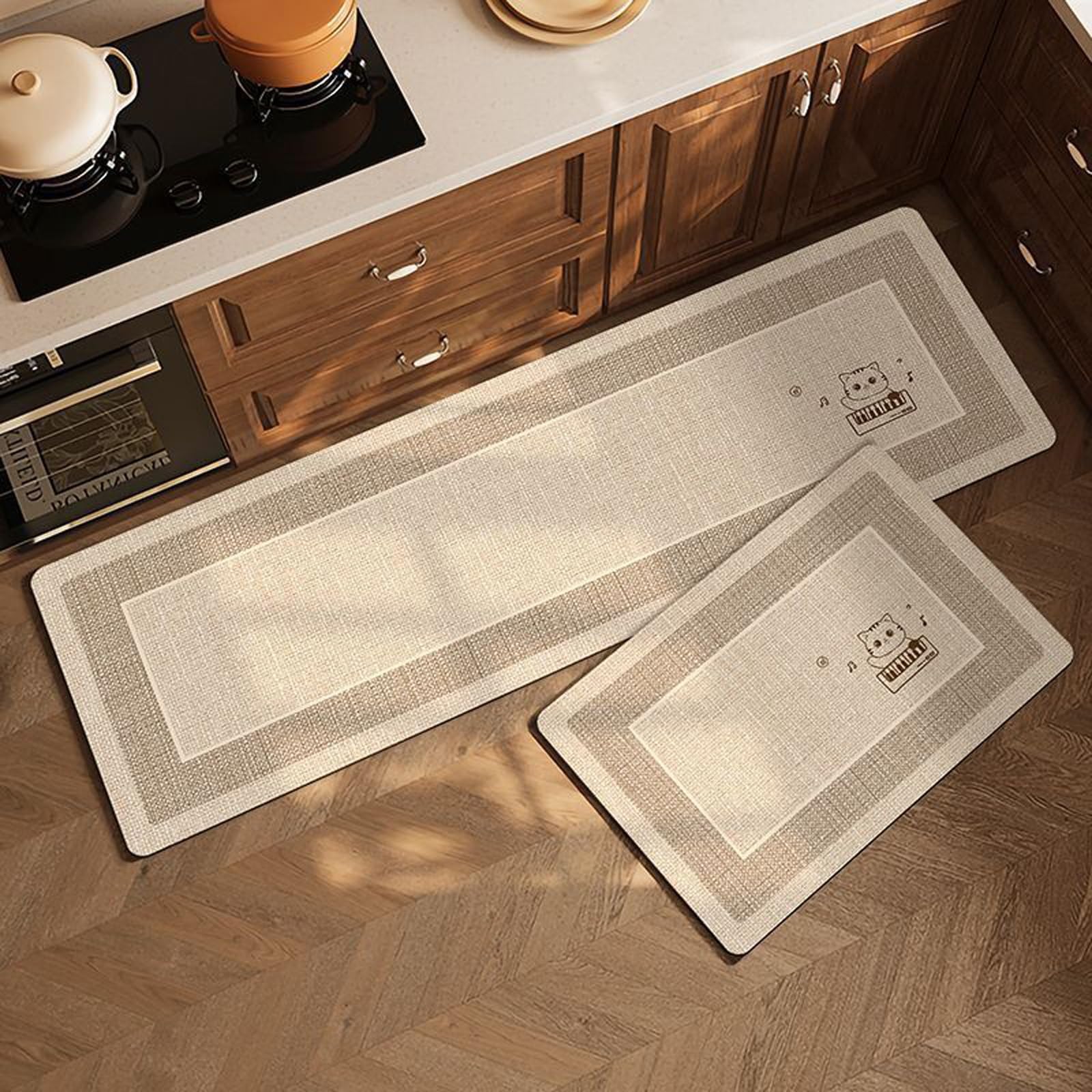 Alfombra de cocina decorativa floral de 50x160 cm para un suelo limpio y seguro
