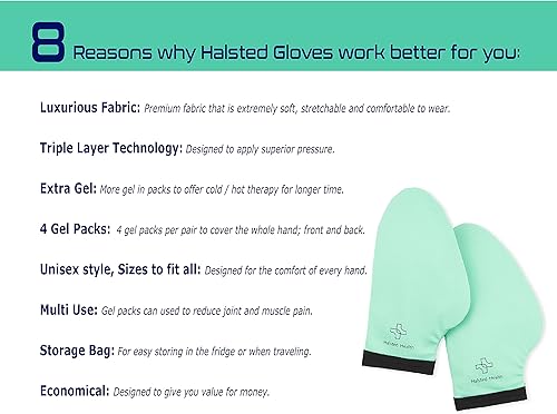 Miniatura 5 de Guantes de terapia fríocaliente  Gel avanzado  Alivio rápido de artritis, quimioterapia, CTS, neuropatía, manos hinchadas e inflamadas  Incluye 2