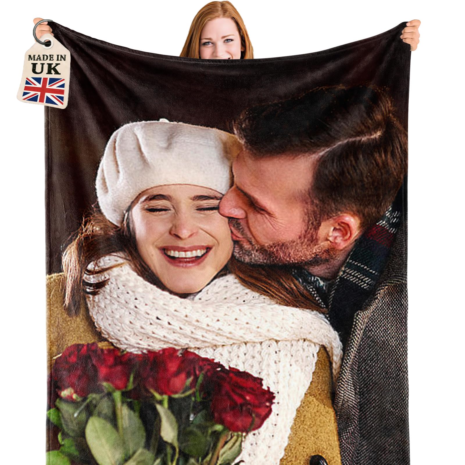 Bemaystar Personalised Gifts for Women Men - Blanket with Photo Text, Custom Blanket, Personalised Photo Blanket, Gifts for Her Kids Mum Dad Pet Friends, Gifts for Valentines Day Birthday — image 1