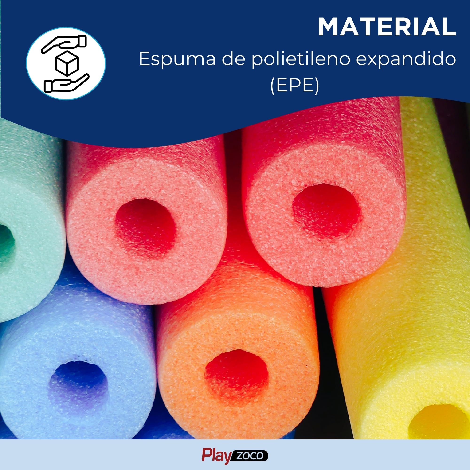 Churro de Piscina, Churro natación, Fideos para el Agua, Fideo Espuma para Nadar, Flexible Apto para niños y Adultos, Flotadores para Piscina, 6 cm diámetro x 150 cm Largo