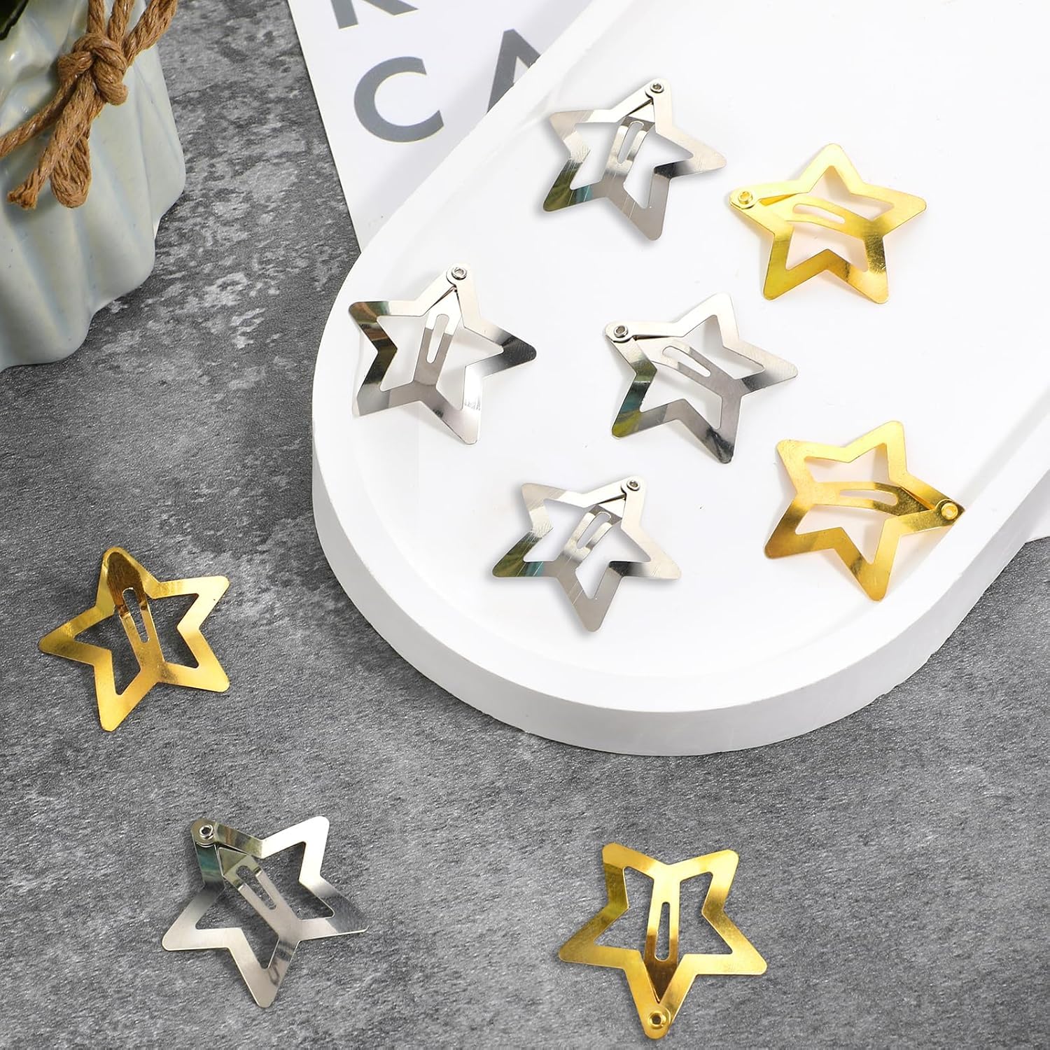 Amazon | ChasCoCoヘアクリップ パッチンピン 星 五芒星 20個入り