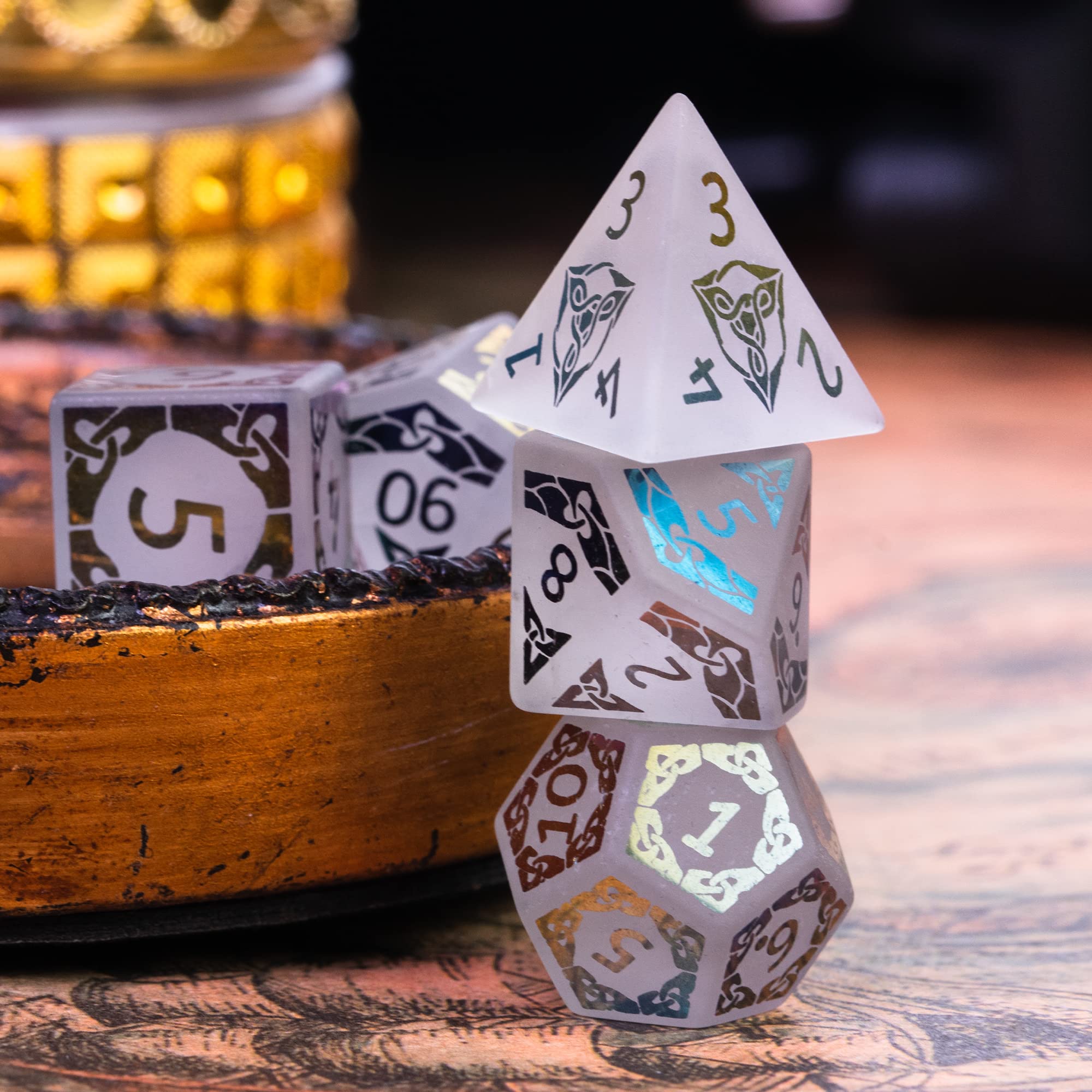 UDIXI Set di dadi in pietra preziosa per giochi da tavolo