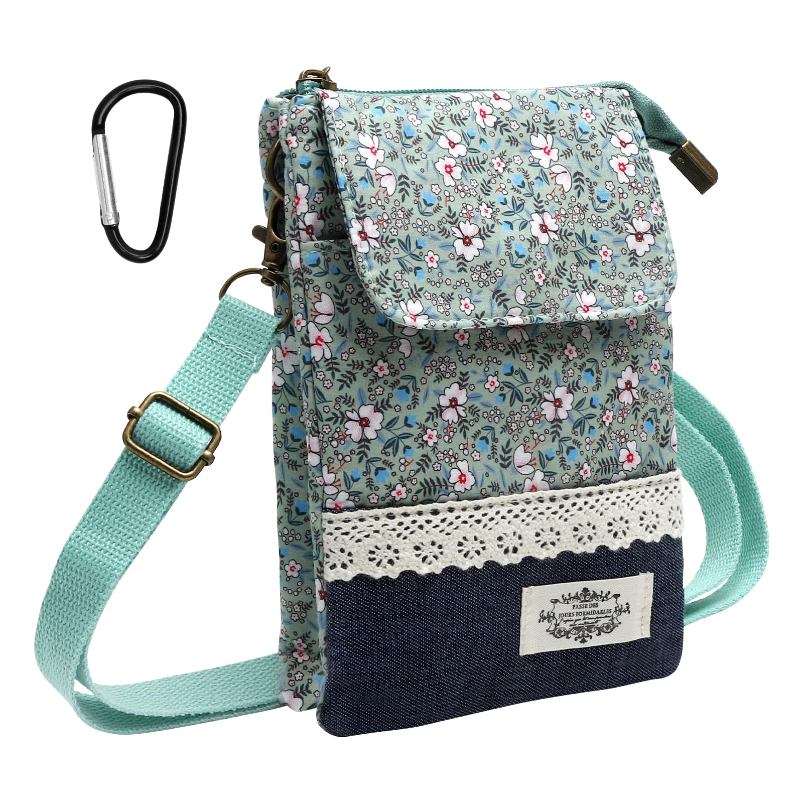Vulevirtue Mobiele telefoon om te hangen, mini-crossbody schoudertas, mobiele telefoontas, schoudertas voor dames, handsfree mobiele telefoontas, verstelbare schouderriem, grijs, grau