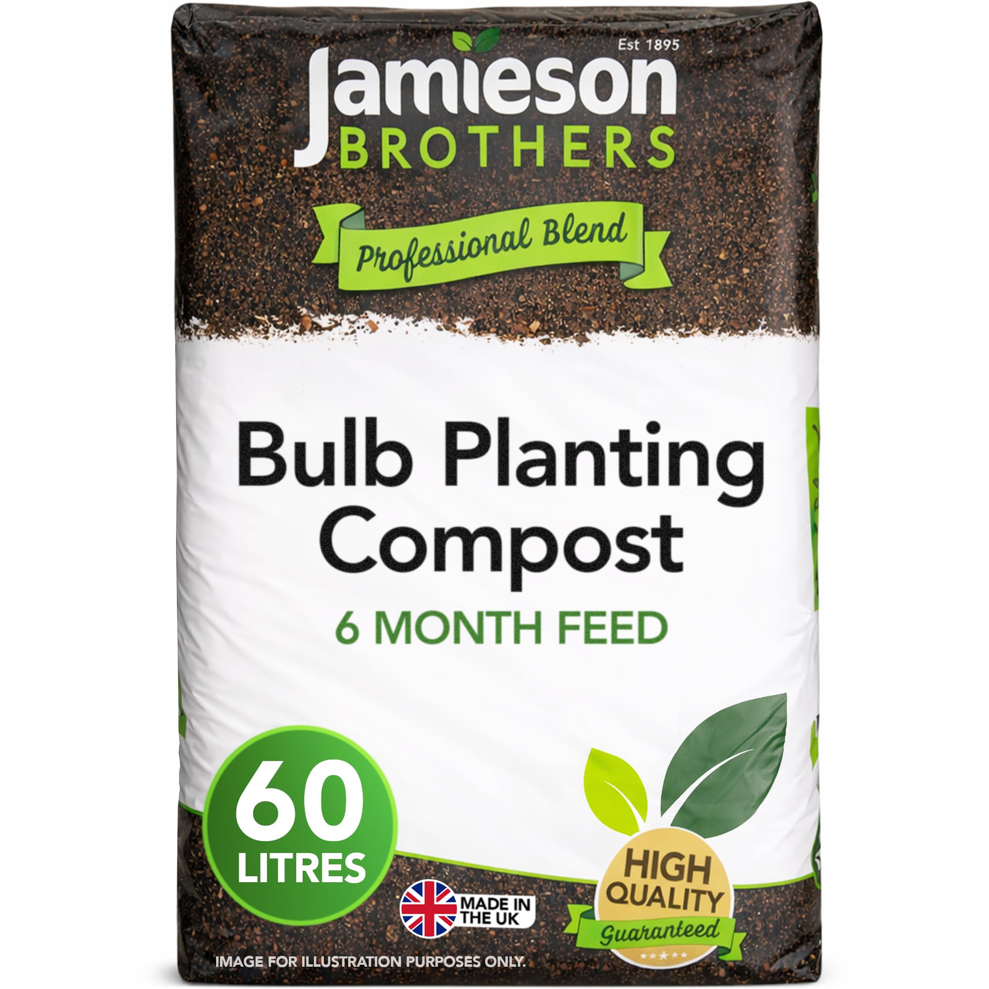 Bulb Planting Compost 60L bag - Specially formulated compost for planting bulbs in tubs or for conditioning soil before planting in the garden - By Jamieson Brothers