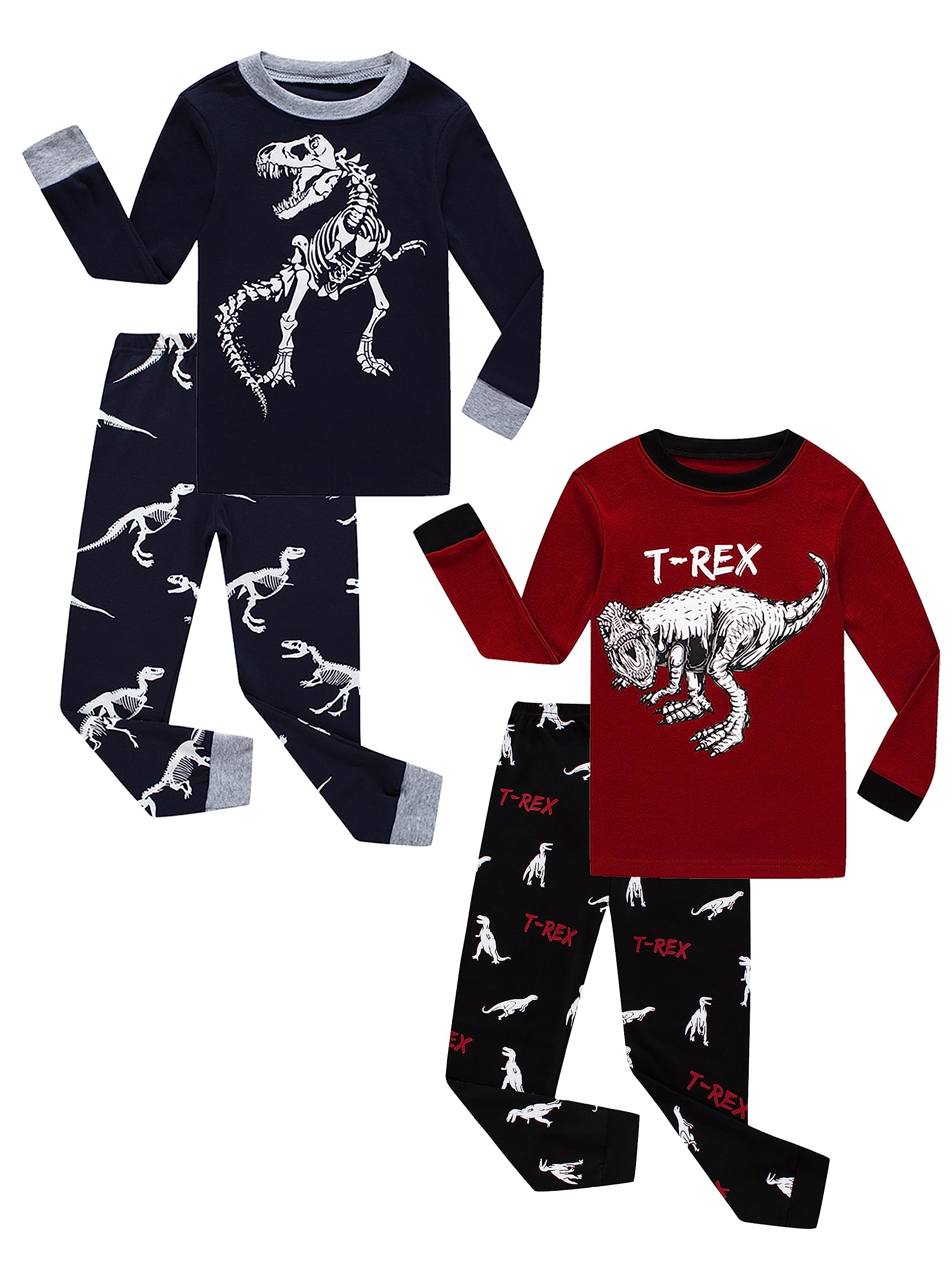 KikizYe Little Big Boys Girls Pajamas Set Kids PJs 100% Cotton Sleepwear